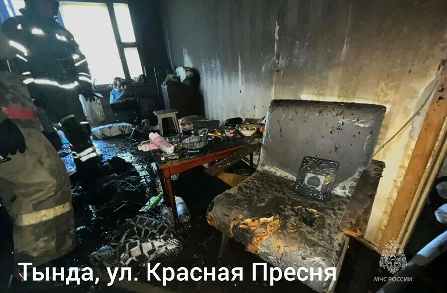 В Тынде на пожаре погиб пожилой мужчина