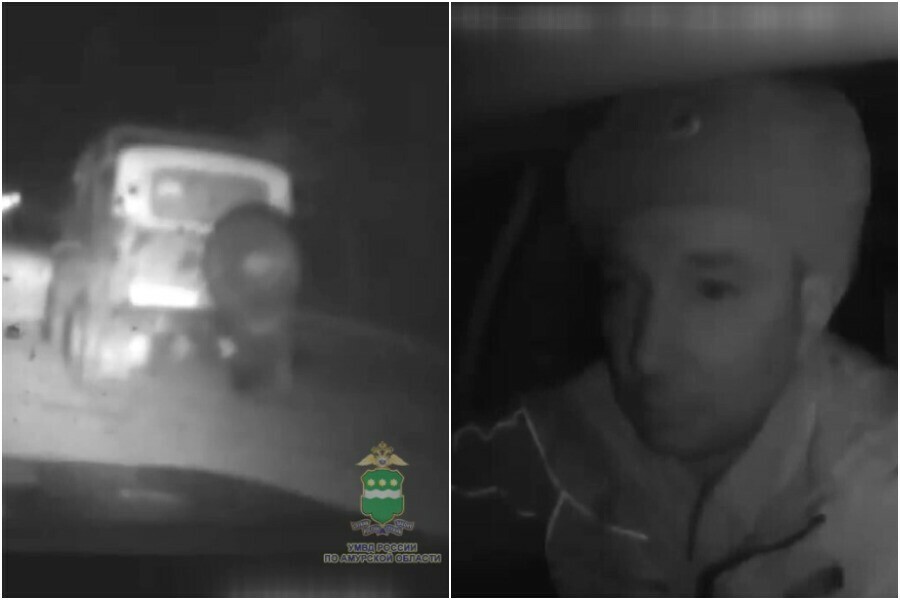 Выстрелы и эпичный прыжок автомобиля в Приамурье за пьяным водителем устроили зрелищную погоню видео