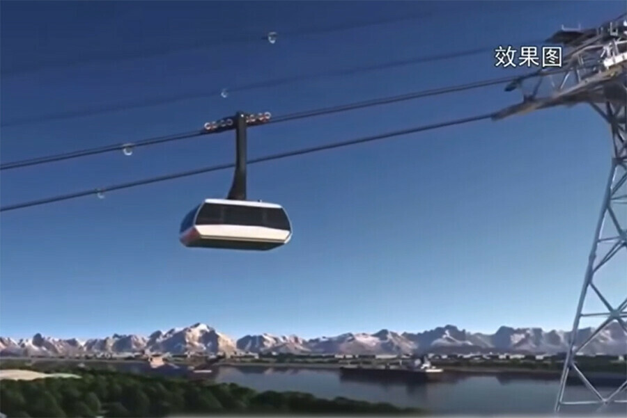 Строить канатную дорогу в Китае заканчивают в июле тестирование видео