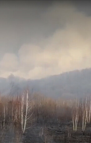 Пожар тушат в Моховой Пади Благовещенска видео