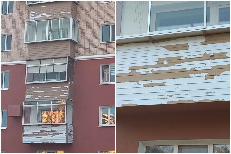 На недавно отремонтированных за счет бюджета домах в центре Благовещенска уже облезают балконы фото