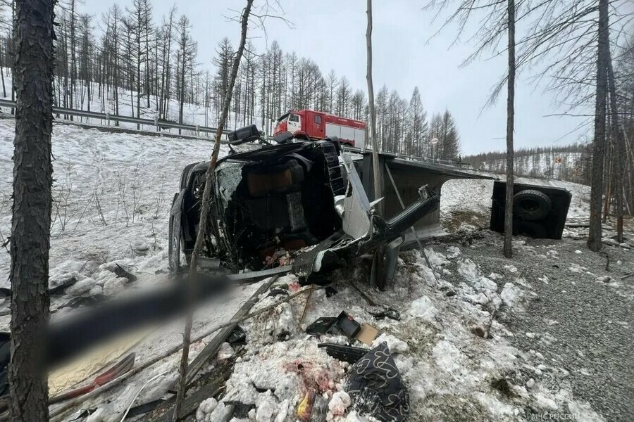 У одного зажало ноги второй погиб водитель самосвала потерял управление на федеральной трассе в Приамурье фото 