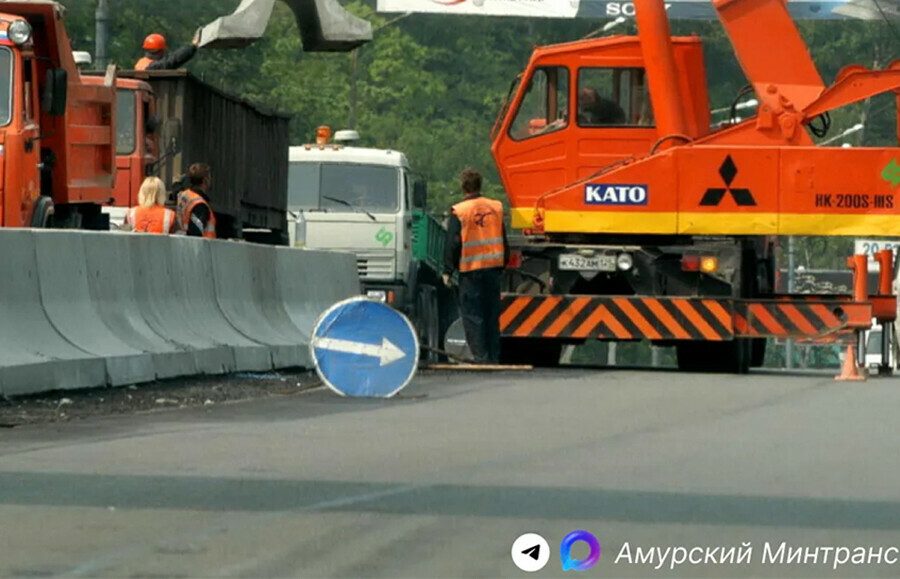  Ограждение НьюДжерси установят на трассе ведущей к аэропорту Благовещенска
