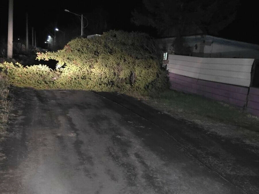 Изза сильного ветра Белогорск остался без электричества