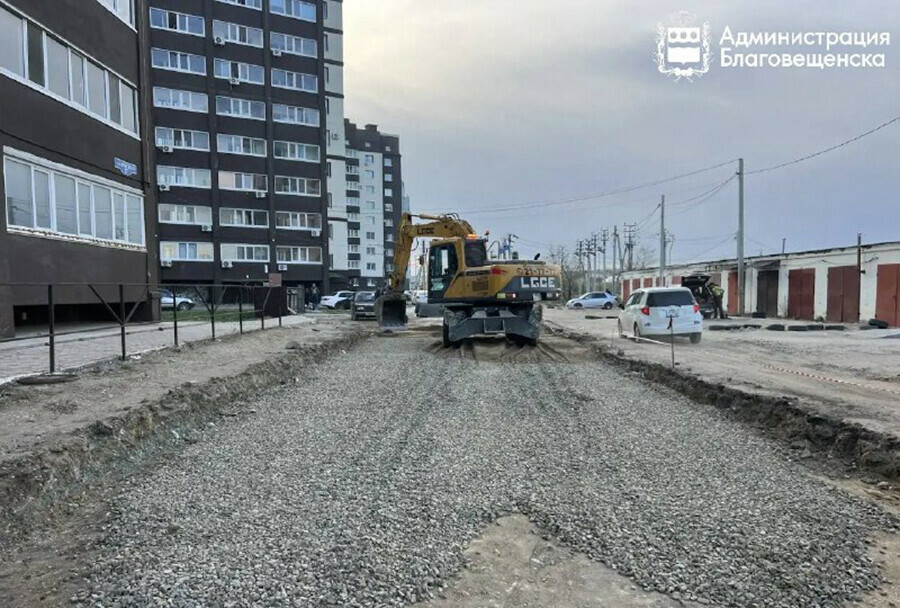 В Благовещенске к микрорайону Европейский делают временный проезд фото