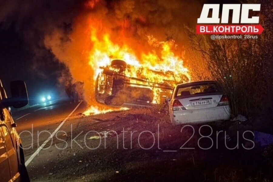 Жуткие кадры ночью в Амурской области на трассе произошло страшное ДТП фото