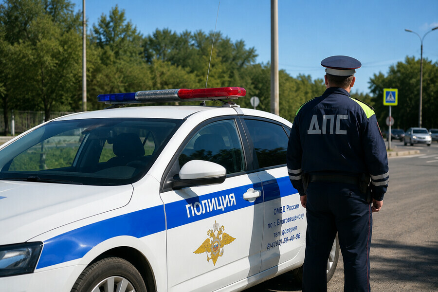 Под Благовещенском авто столкнулось с мотоциклом за рулем которого был подросток