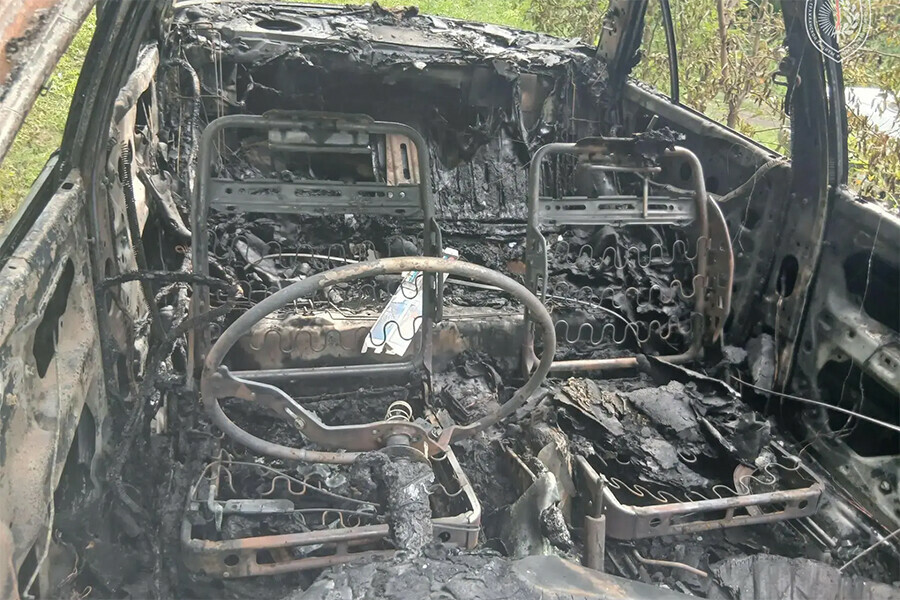 В Приамурье вспыхнул и сгорел легковой автомобиль