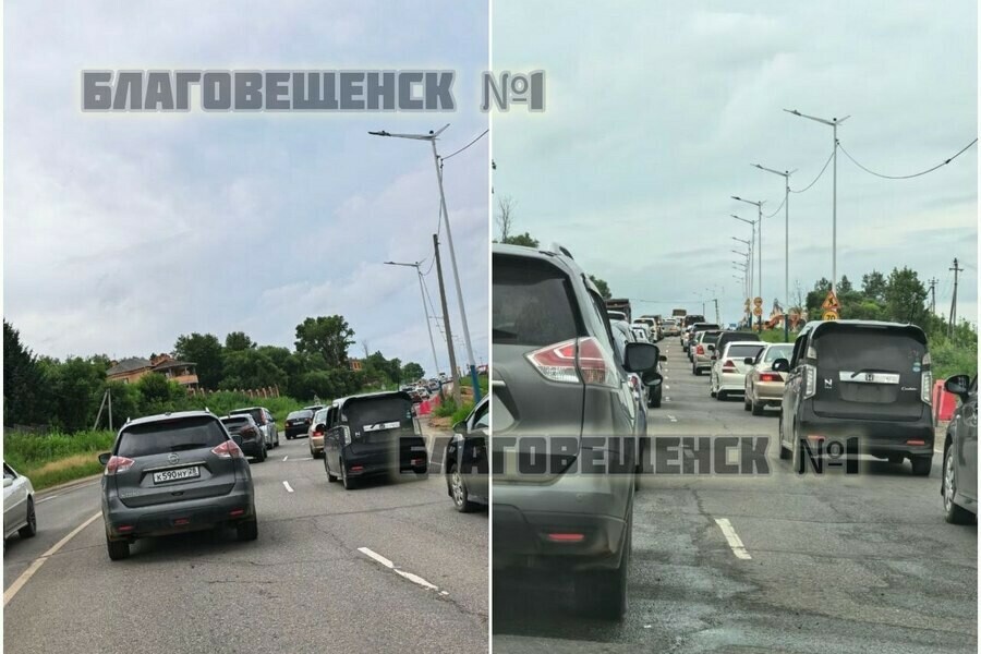Пробка из Благовещенска в сторону аэропорта растянулась до невероятных размеров фото
