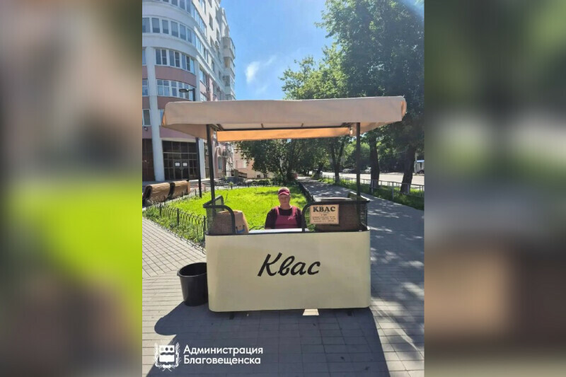 Современные уличные прилавки с квасом и хотдогами появились в Благовещенске
