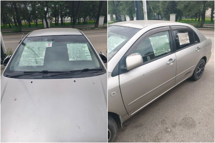 В Благовещенске вызывает вопросы машина со странными и загадочными надписями фото
