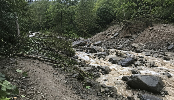 Сель сошёл на туристическом маршруте к Вилючинскому водопаду на Камчатке