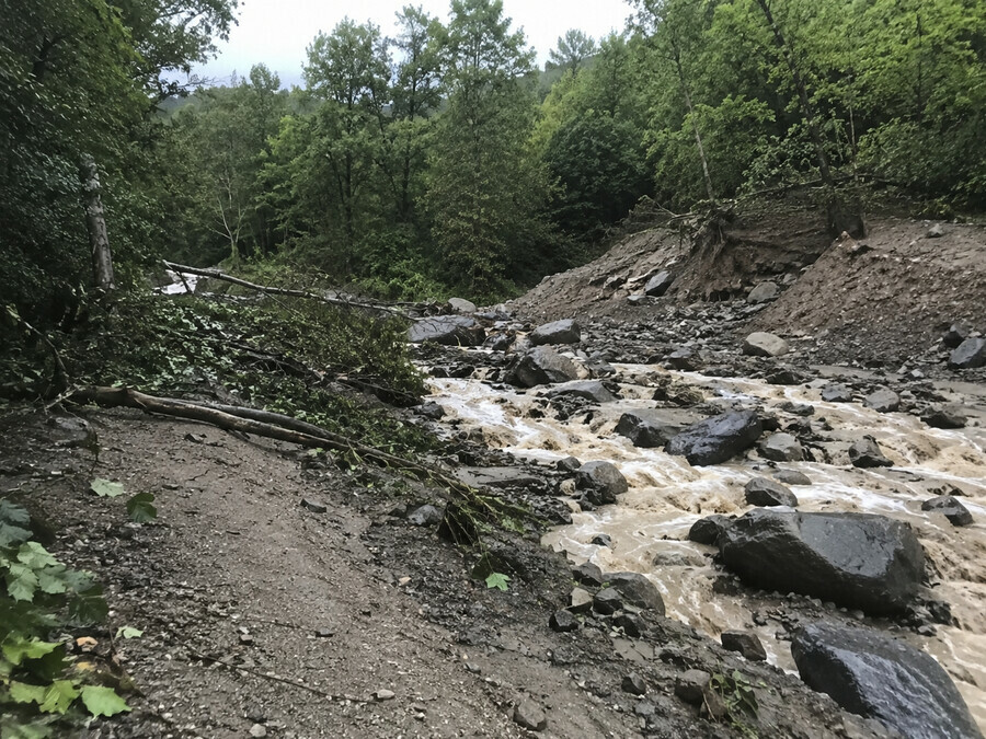 Сель сошёл на туристическом маршруте к Вилючинскому водопаду на Камчатке