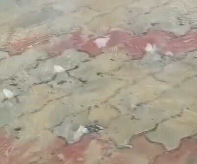 На улице Благовещенска изпод земли сквозь плитку забили ключи видео
