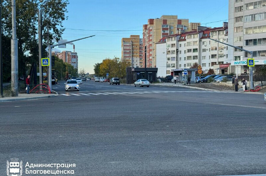 Автобусы возвращаются перекресток открыли в микрорайоне Благовещенска 