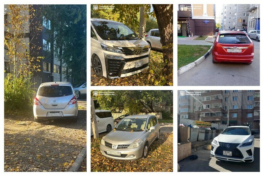 Фото нерадивых автолюбителей Благовещенска опубликовала мэрия