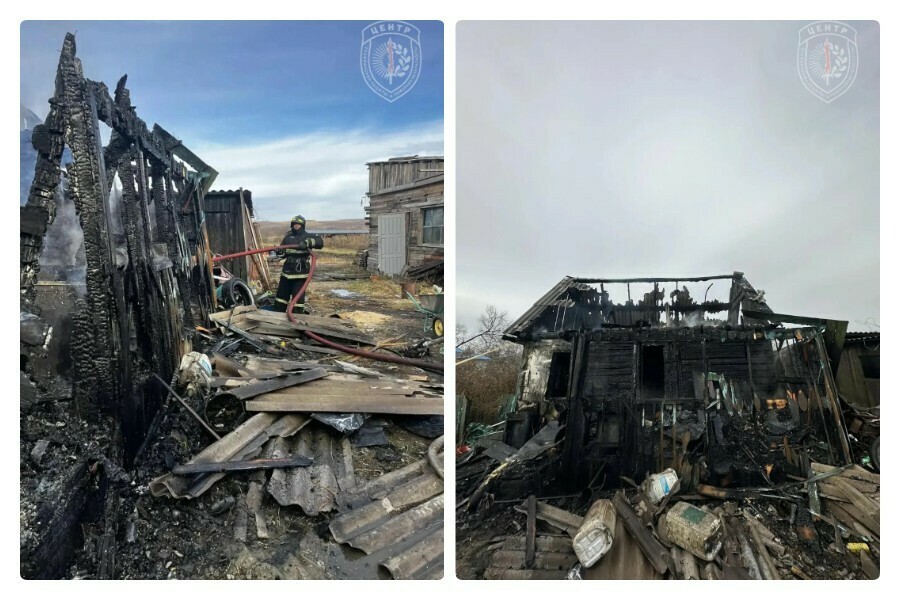 Угроза взрыва три газовых баллона вынесли из огня в селе Амурской области