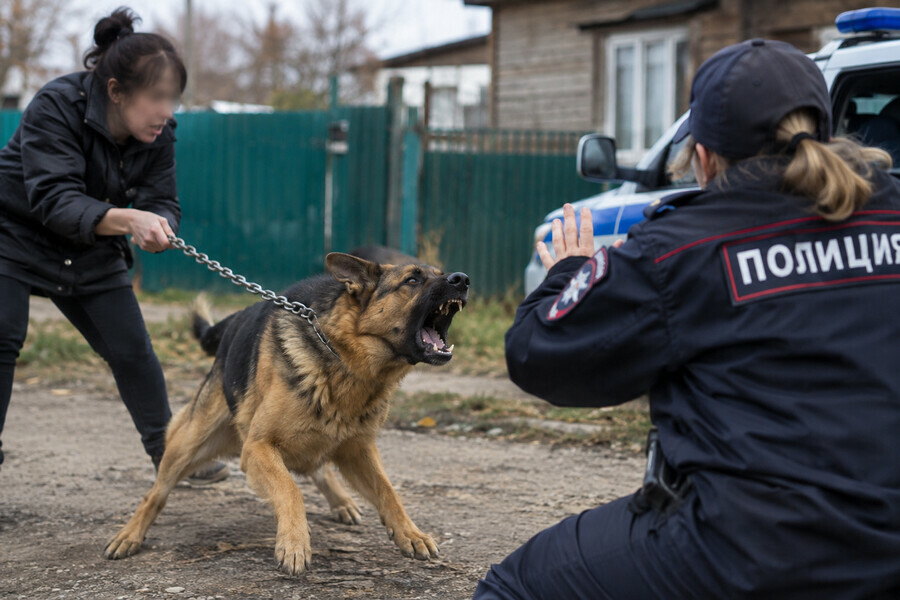 В Благовещенске женщина спустила овчарку на полицейскую которая приехала забрать ее детей