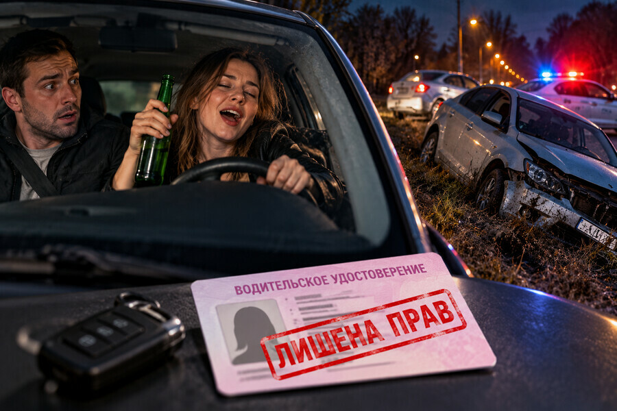 В Тынде пьяная женщина разбила чужую иномарку на глазах у ее владельца